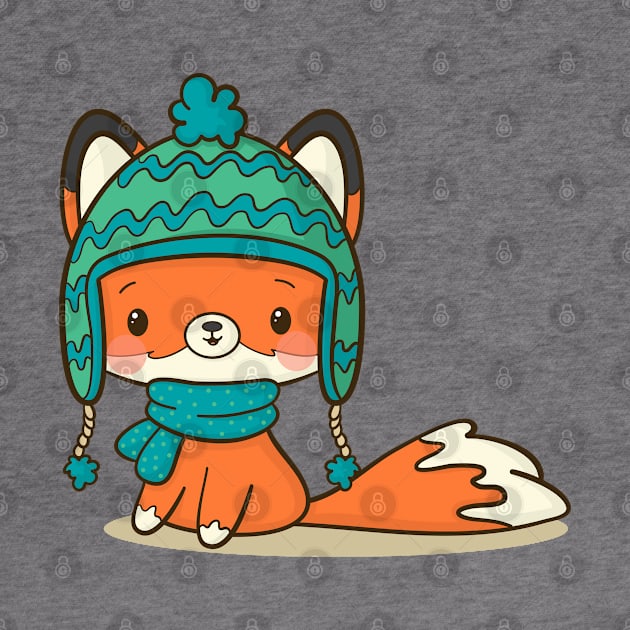 Cute winter fox by GalaxyArt